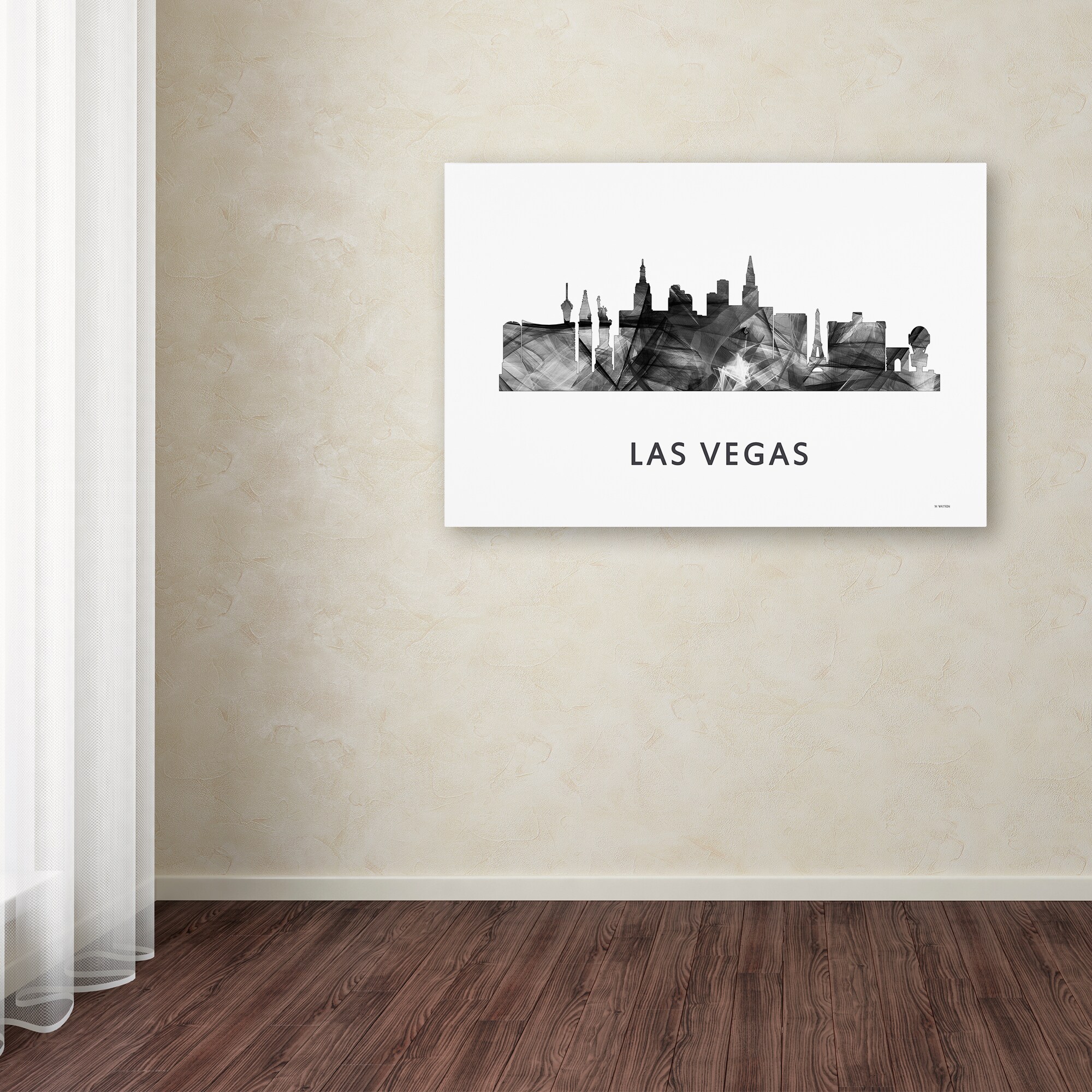 Marlene Watson Las Vegas Nevada Skyline 2 Wb Bw Canvas Art Overstock 12934064