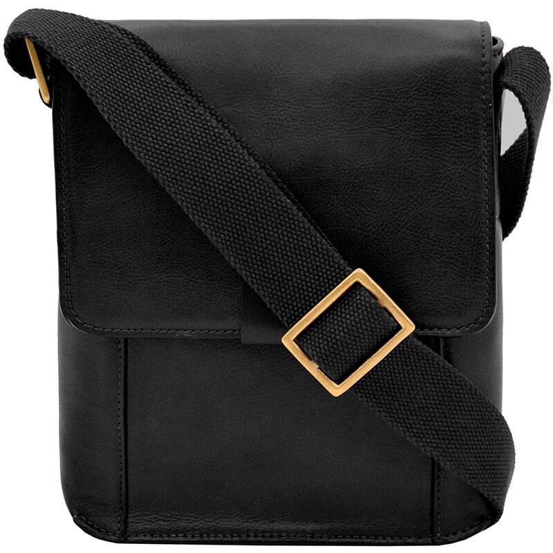 vertical messenger leather bag