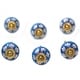 preview thumbnail 1 of 2, NOVICA Handmade Ceramic Blue Flowers Cabinet Knobs Set of 6 (India) - 1.8 Blue - 1.8
