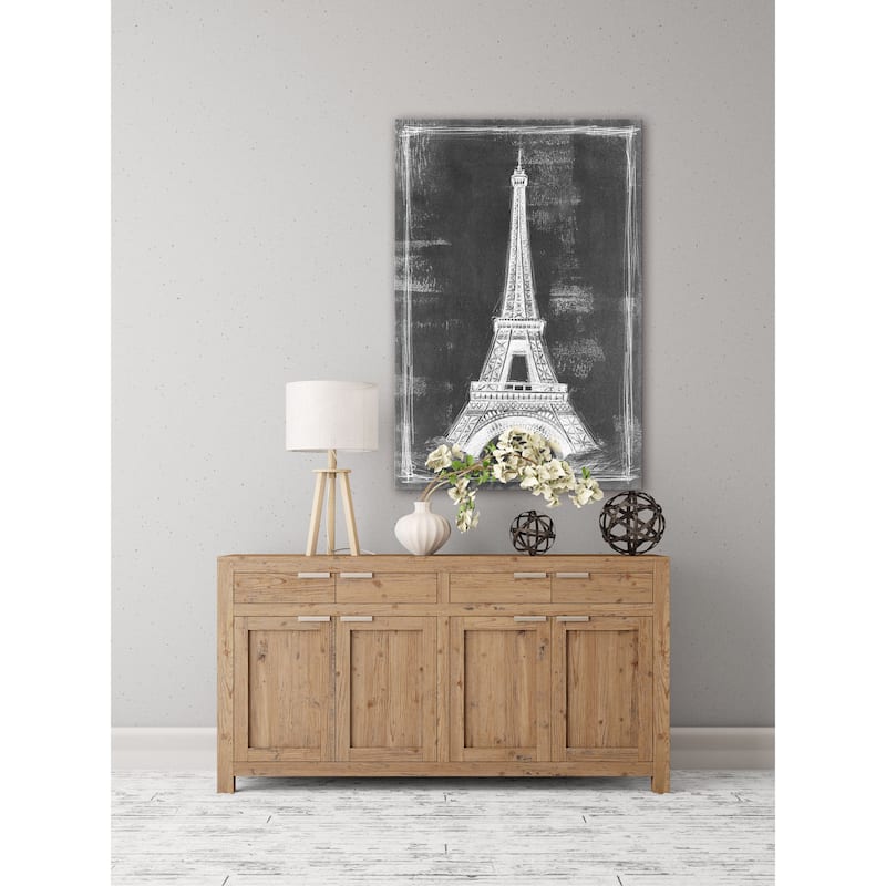 Marmont Hill - 'Eiffel Tower Blueprint' Painting Print on Wrapped Canvas - Multi-Color