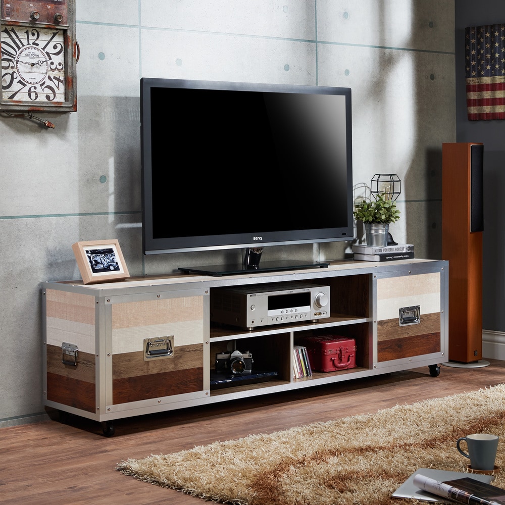 Furniture of America Yed Urban 70-inch Metal Multi-functional Storage TV Console