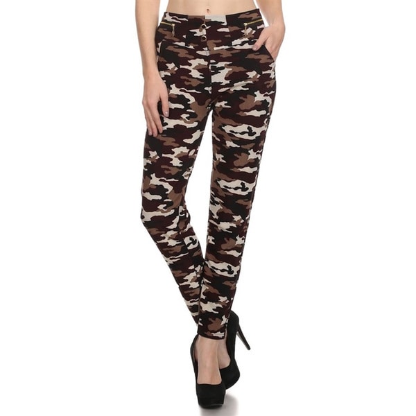Women's Brown Polyester/Spandex Camo Leggings - Free Shipping On Orders ...