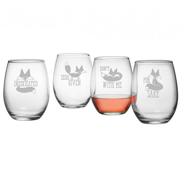 Infoxicated Assortment Stemless Wine Glass (Set of 4) - Bed Bath ...