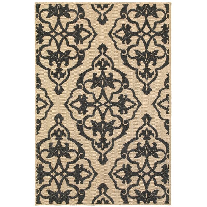 Style Haven Cara Mixed Pile Filigree Medallion Indoor-Outdoor Rug - 6'7" x 9'6"