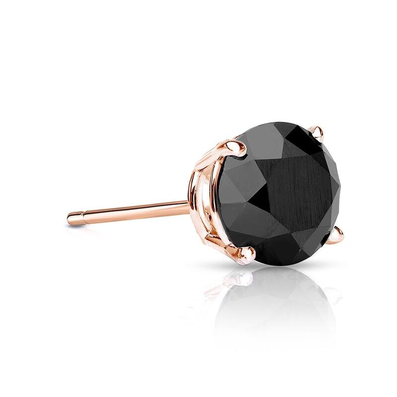 Auriya 1/4ctw Round Black Diamond SINGLE (1) Stud Earring 14k Gold