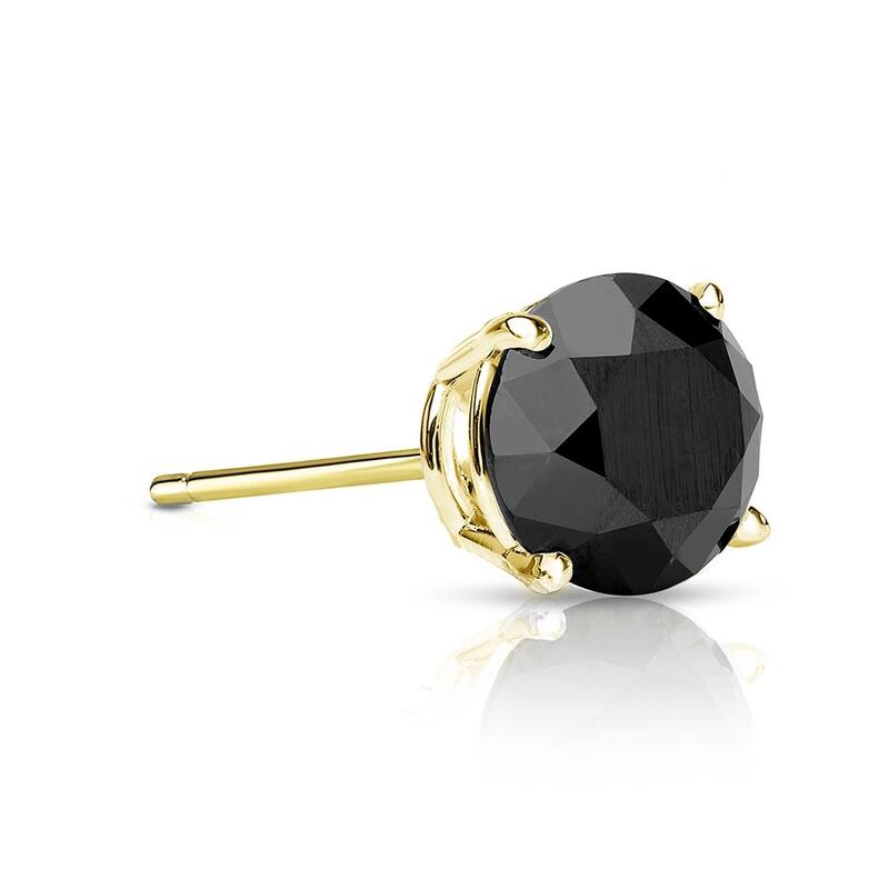 Auriya 1/4ctw Round Black Diamond SINGLE (1) Stud Earring 14k Gold