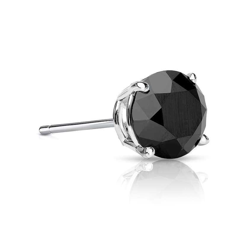 Auriya 1/3ctw Round Black Diamond SINGLE (1) Stud Earring 14k Gold