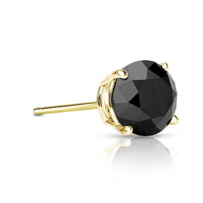 Auriya 1/3ctw Round Black Diamond SINGLE (1) Stud Earring 14k Gold