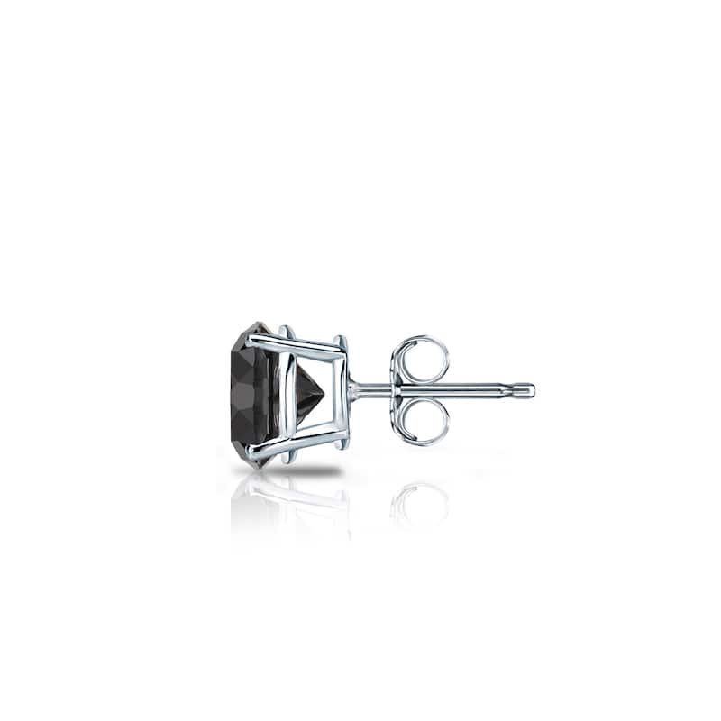 Auriya 1/3ctw Round Black Diamond SINGLE (1) Stud Earring 14k Gold