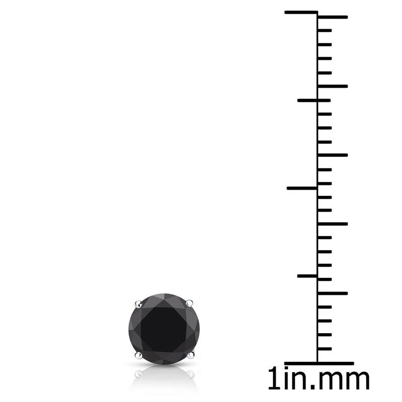 Auriya 14k Gold 1/2ct TDW Round SINGLE STUD (1)Black Diamond Earring