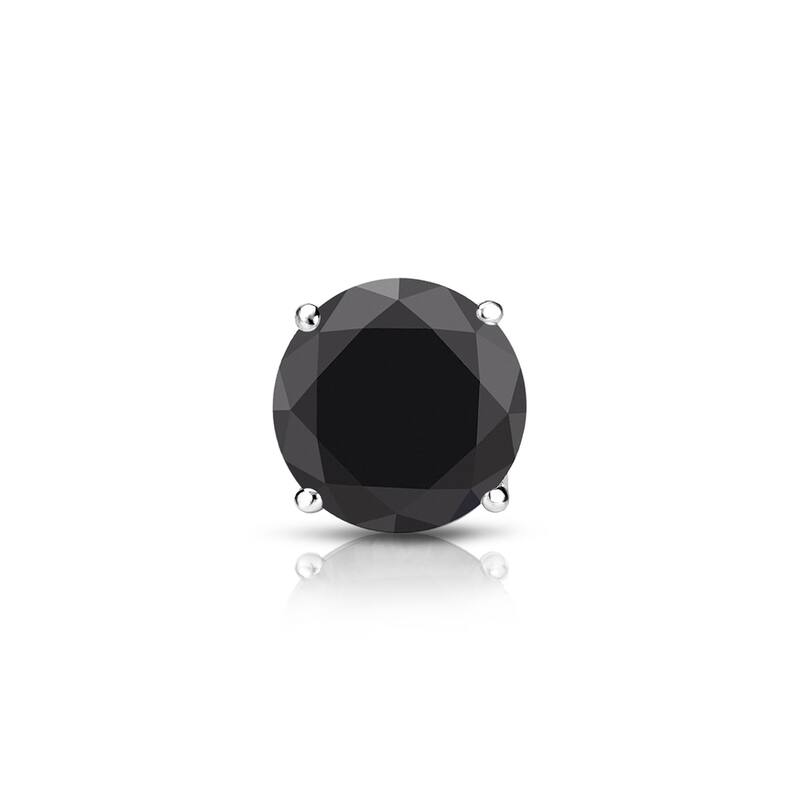 Auriya 14k Gold 1/2ct TDW Round SINGLE STUD (1)Black Diamond Earring