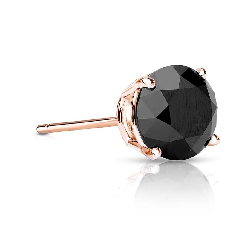 Auriya 3/4ctw Round Black Diamond SINGLE (1) Stud Earring 14k Gold