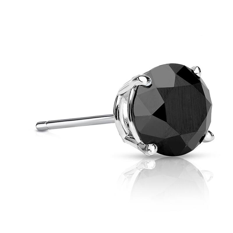 Auriya 3/4ctw Round Black Diamond SINGLE (1) Stud Earring 14k Gold
