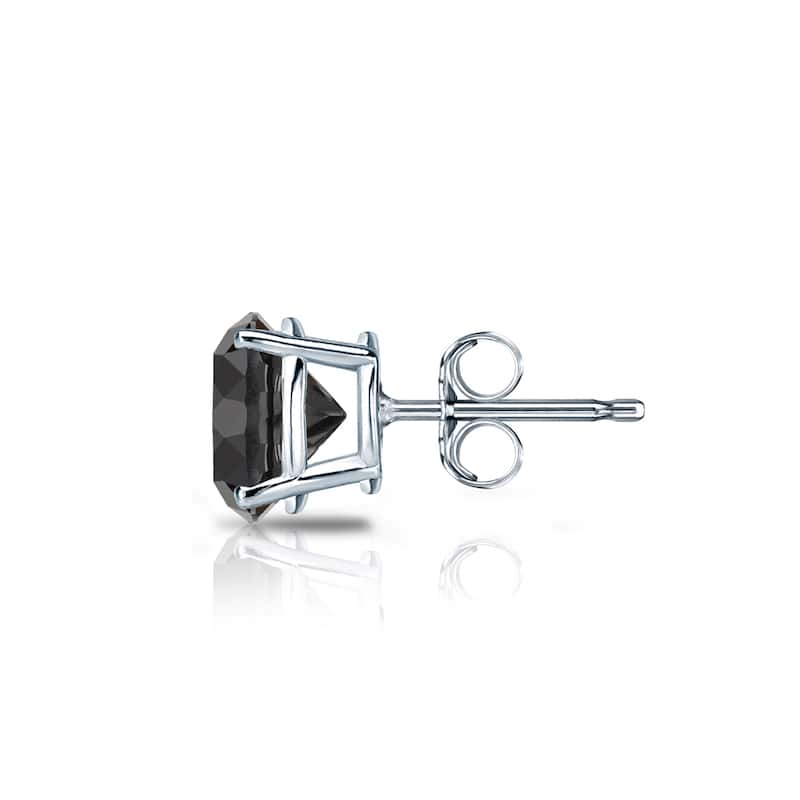 Auriya 3/4ctw Round Black Diamond SINGLE (1) Stud Earring 14k Gold