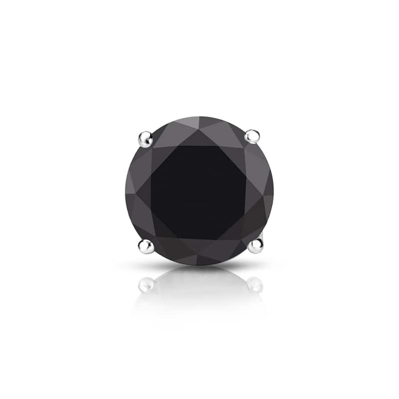 Auriya 3/4ctw Round Black Diamond SINGLE (1) Stud Earring 14k Gold