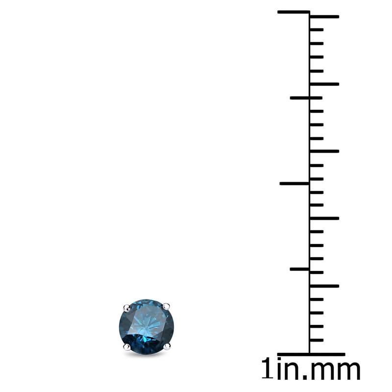 Auriya 1/4ctw Round Blue Diamond SINGLE (1) Stud Earring 14k Gold