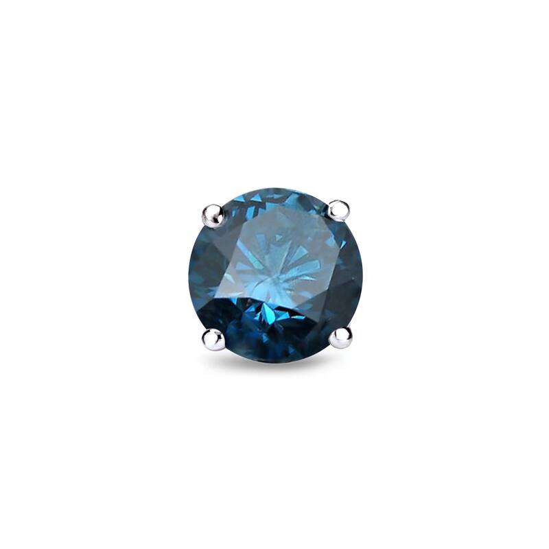 Auriya 1/2ctw Round Blue Diamond SINGLE (1) Stud Earring 14k Gold