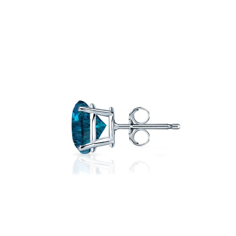 Auriya 1/2ctw Round Blue Diamond SINGLE (1) Stud Earring 14k Gold