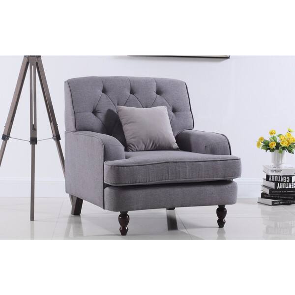 Shop Modern Tufted Fabric Living Room Armchair Free Shipping