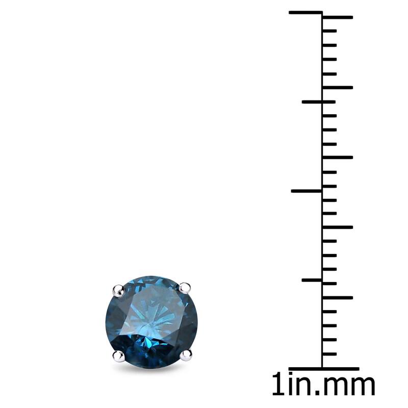 Auriya 14k Gold 1ct TDW Round SINGLE (1) Blue Diamond Stud Earring