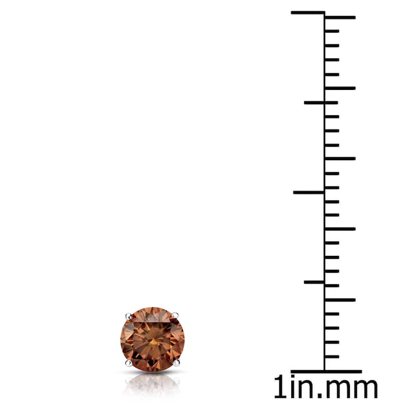 Auriya 14k Gold 1/3ct TDW Round SINGLE (1) Brown Diamond Stud Earring