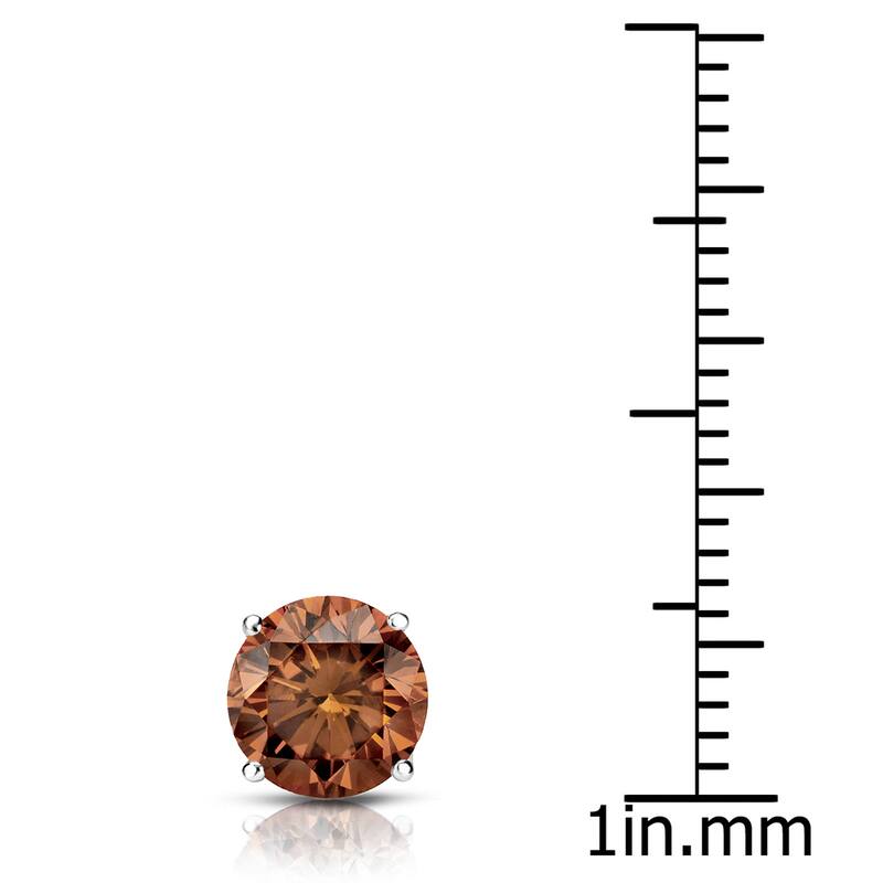 Auriya 14k Gold 1ct TDW Round SINGLE (1) Brown Diamond Stud Earring