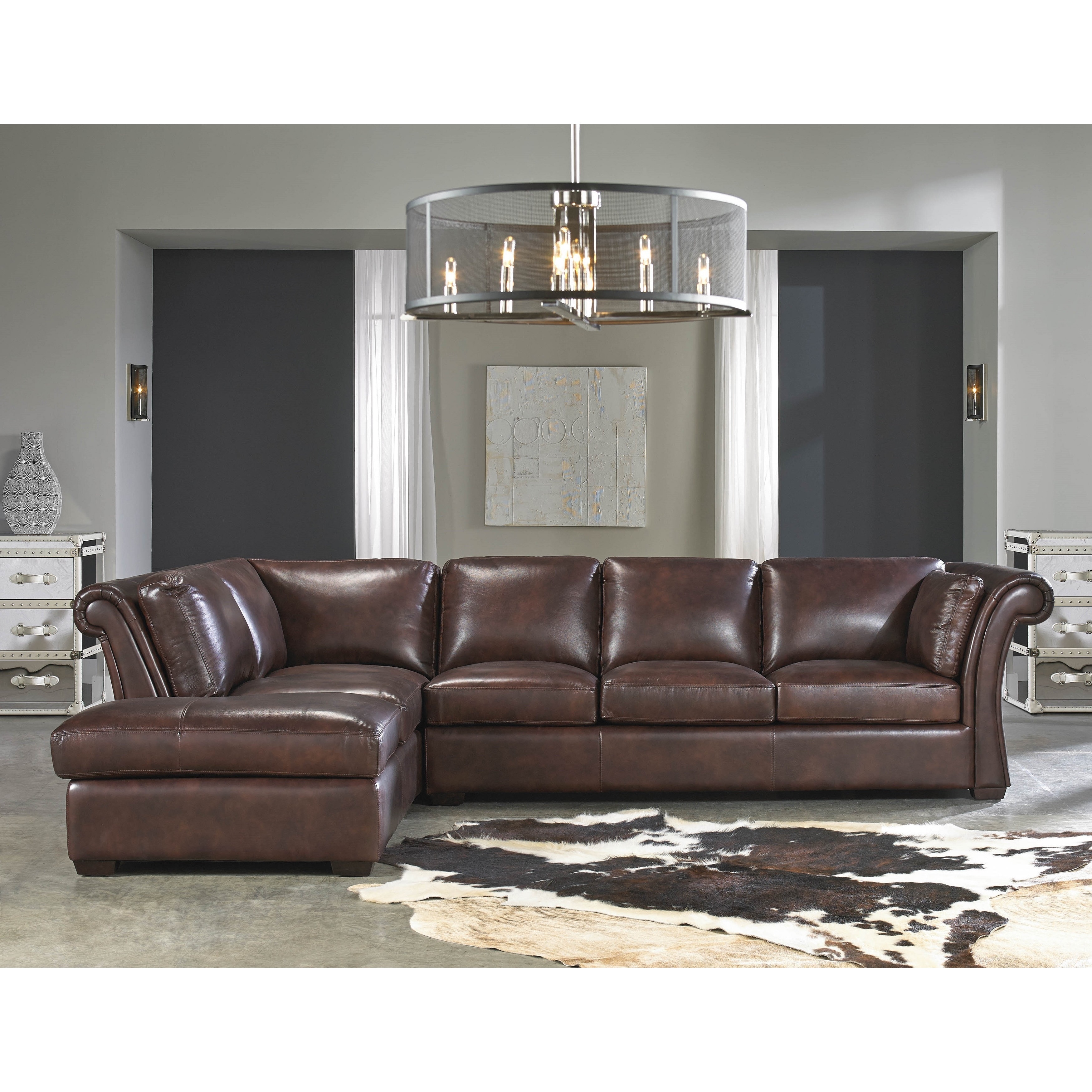 Lazzaro Leather Angelina Rustic Savauge 2 Piece Sectional Sofa