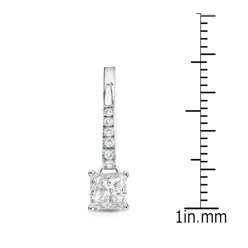 Auriya 14k Gold 1ctw Princess-cut Diamond Dangle Earrings (I-J, SI2-SI3)