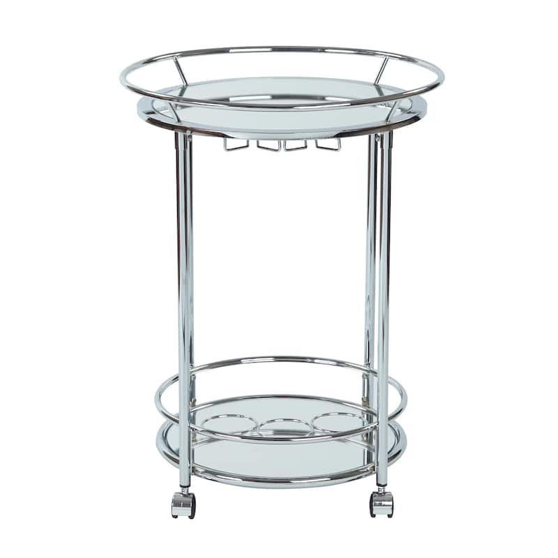 Silver Orchid Rita Serving Cart with Chrome Finish - N/A