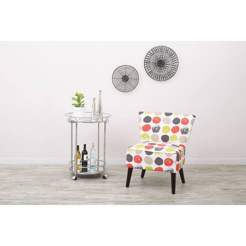 Silver Orchid Rita Serving Cart with Chrome Finish - N/A