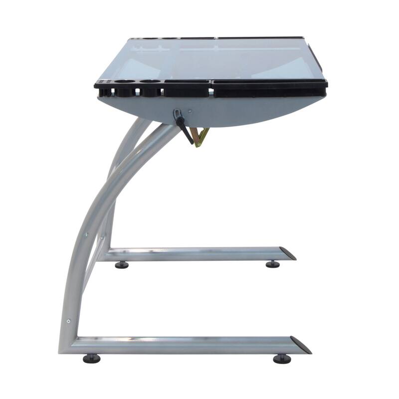 Studio Designs Triflex Metal and Glass Drawing Table Height Adjustable