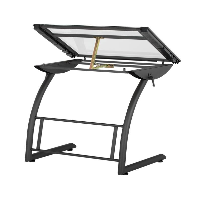 Studio Designs Triflex Metal and Glass Drawing Table Height Adjustable