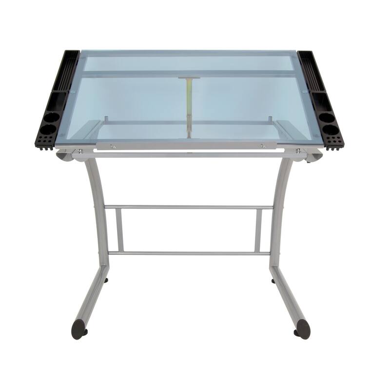 Studio Designs Triflex Metal and Glass Drawing Table Height Adjustable