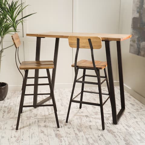 Ramona 3-piece Acacia Wood Bar Set by Christopher Knight Home