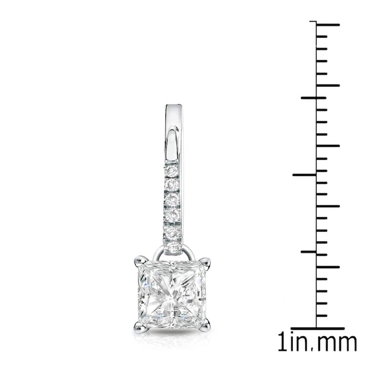 Auriya 14k Gold 2ctw Princess-cut Diamond Dangle Earrings (I-J, SI2-SI3)