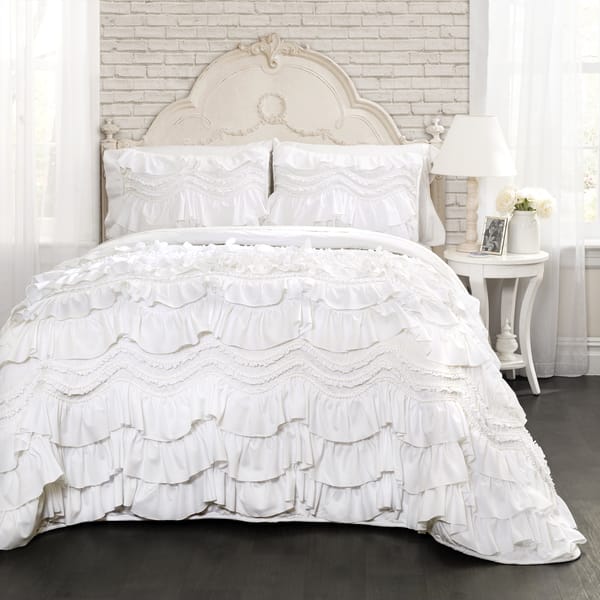 HiEnd Accents Ruffle Trim and Lace/Ruffle Accent Pillow