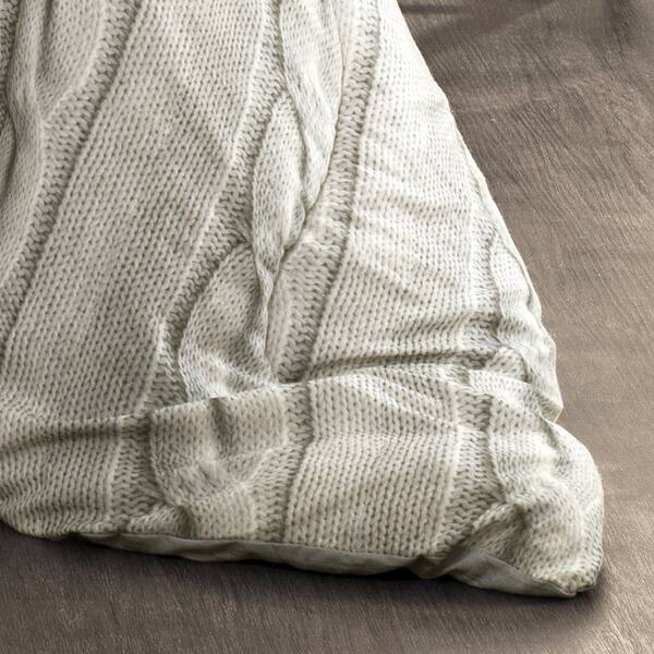 Shop Lush Decor Grey Screen Printed Cable Knit 4 Piece Comforter