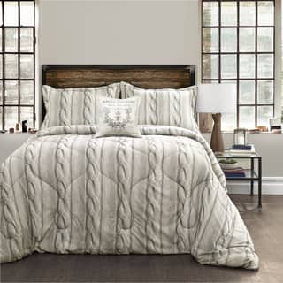Lush Decor Comforter Sets Find Great Fashion Bedding Deals Lush Decor Grey Screen Printed Cable Knit 4 Piece Comforter Set