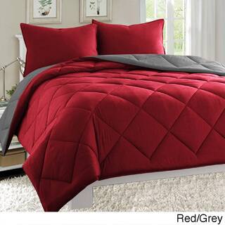 Porch & Den Merrimack All-season Reversible 3-piece Comforter Set - Twin/Twin / Twin Xl - Red/Gray