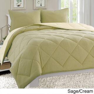 Porch & Den Merrimack All-season Reversible 3-piece Comforter Set - Twin/Twin / Twin Xl - Sage/Cream
