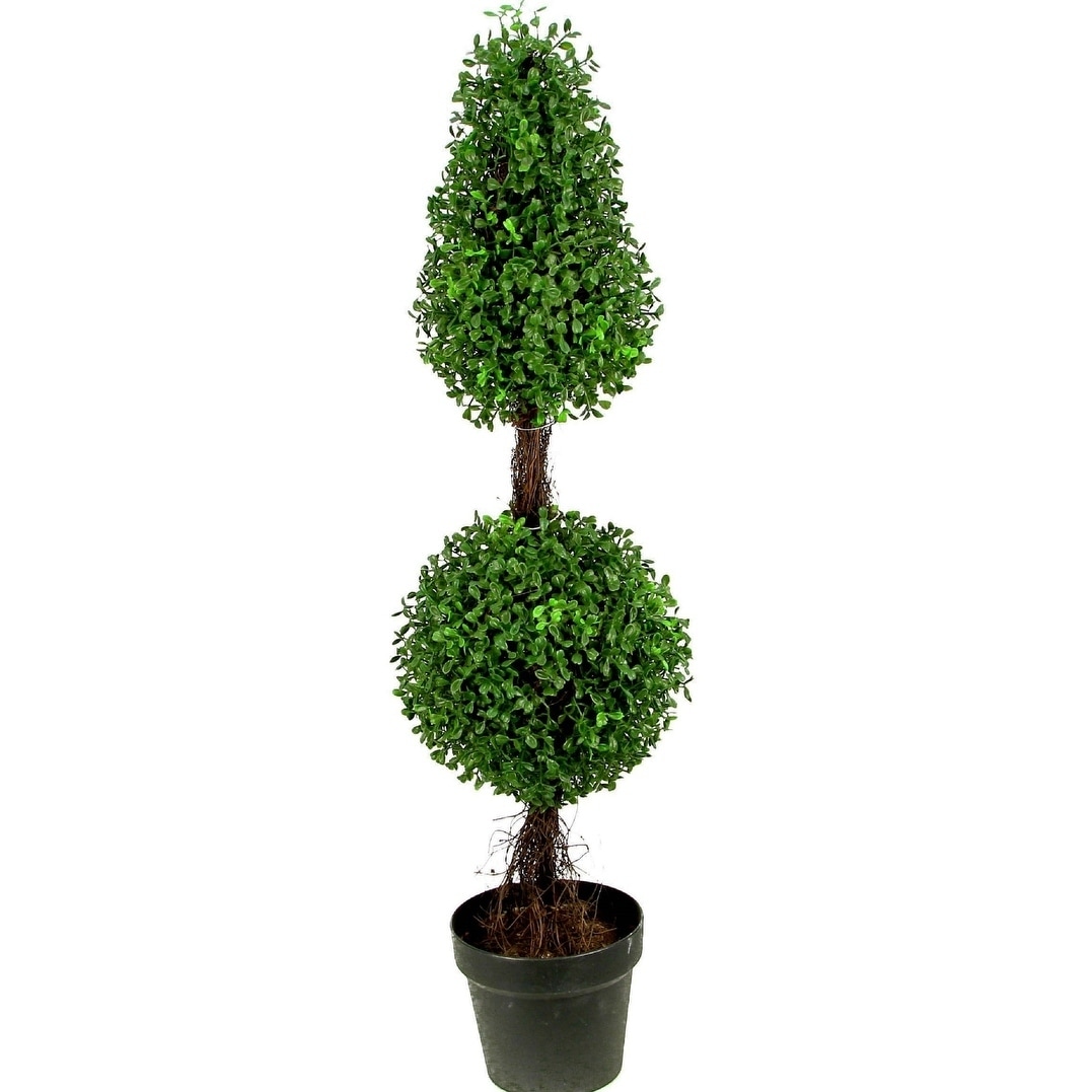Admired By Nature 3/' Artificial Boxwood Leave Spiral Topiary Plant Tree in