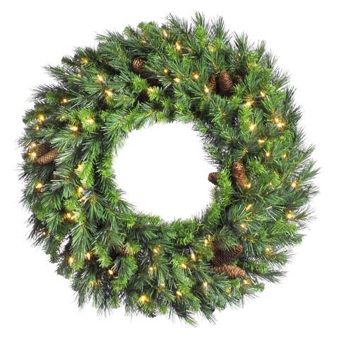 Vickerman 60-inch Cheyenne Pine Wreath with 40 Pine Cones and 860 Tips - Green
