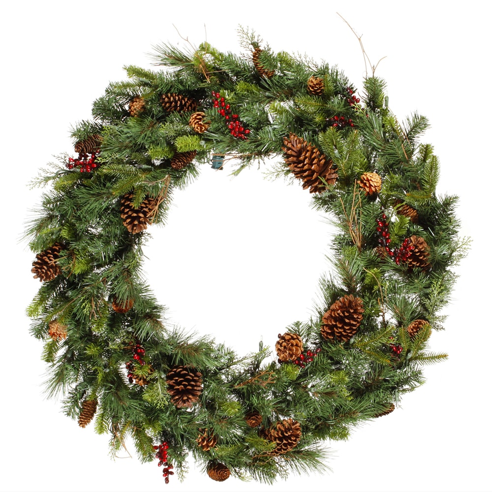Vickerman Cibola Mixed Berry, Green Branches, and Brown Pinecones 36-inch Artificial  Wreath With 213 Tips Green/Brown On Sale Bed Bath  Beyond 12972880