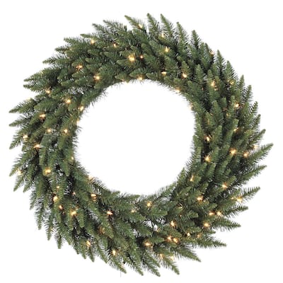 Camdon Fir 48-inch Wreath with 200 Warm White LED Lights