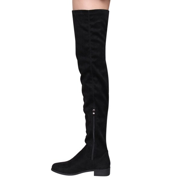 thigh high small heel boots