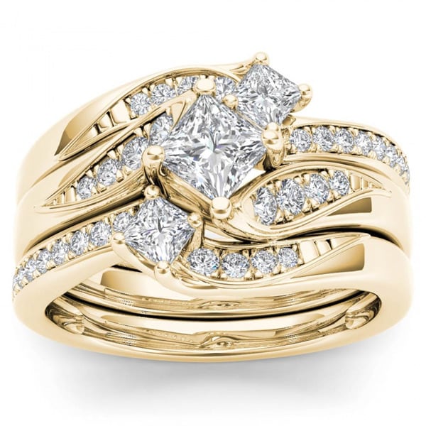 Shop De Couer 14k Yellow Gold 1ct TDW Diamond Bridal Ring