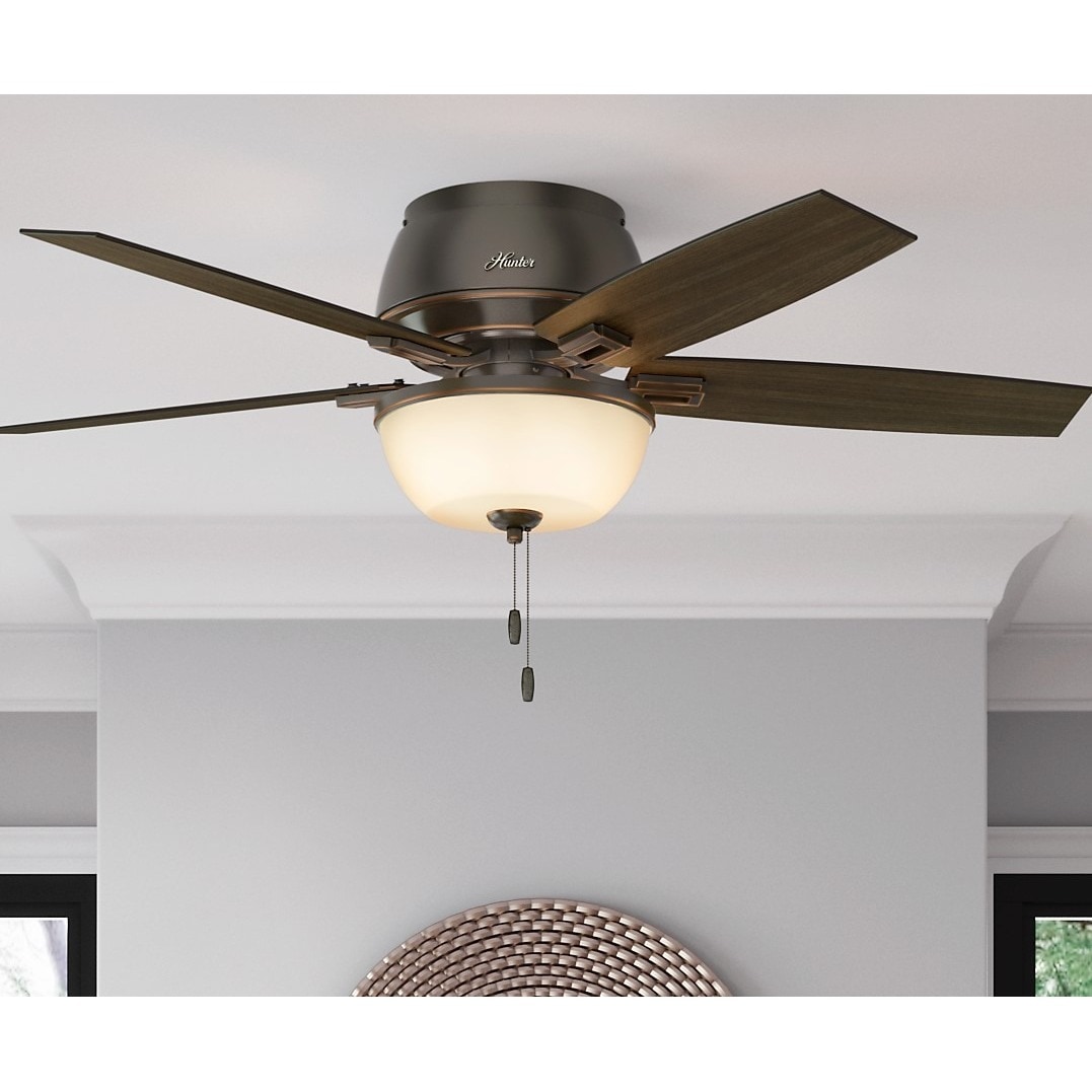 Hunter Fan Donegan Collection Onyx Bengal Barnwood Dark Walnut Oxidized Finish 52 Inch 5 Reversible Blade Ceiling Fan Brown