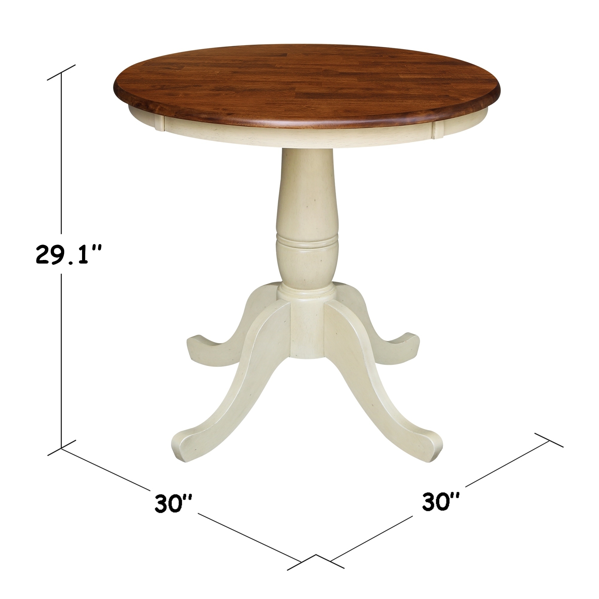 30-Inch International Concepts 30-Inch Round Pedestal Table Espresso