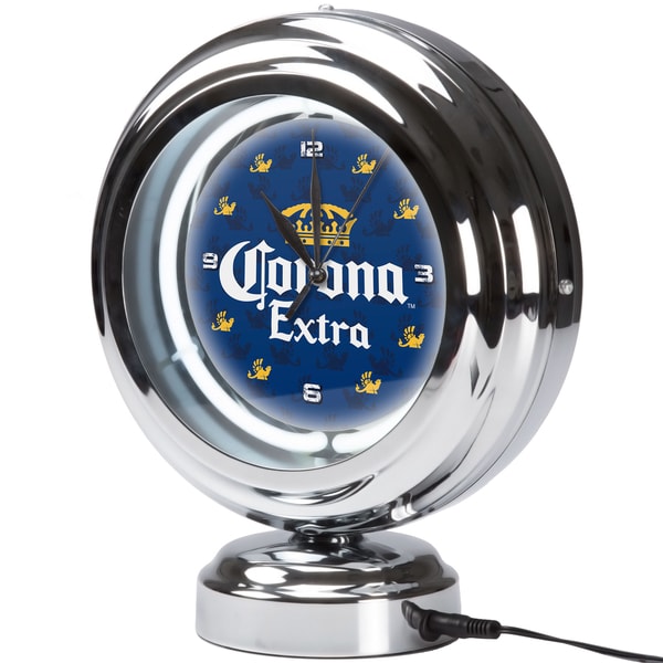 Corona Chrome Retro Style Tabletop Neon Clock - Griffin