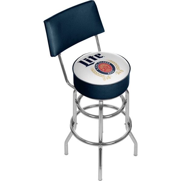Miller Lite Swivel Bar Stool with Back - Retro